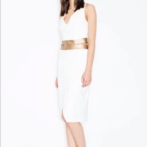 Cabe NYC Sheath Leather Trim Dress